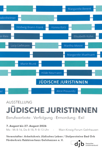 Plakat mit Namen von jüdischen Jursitinnen